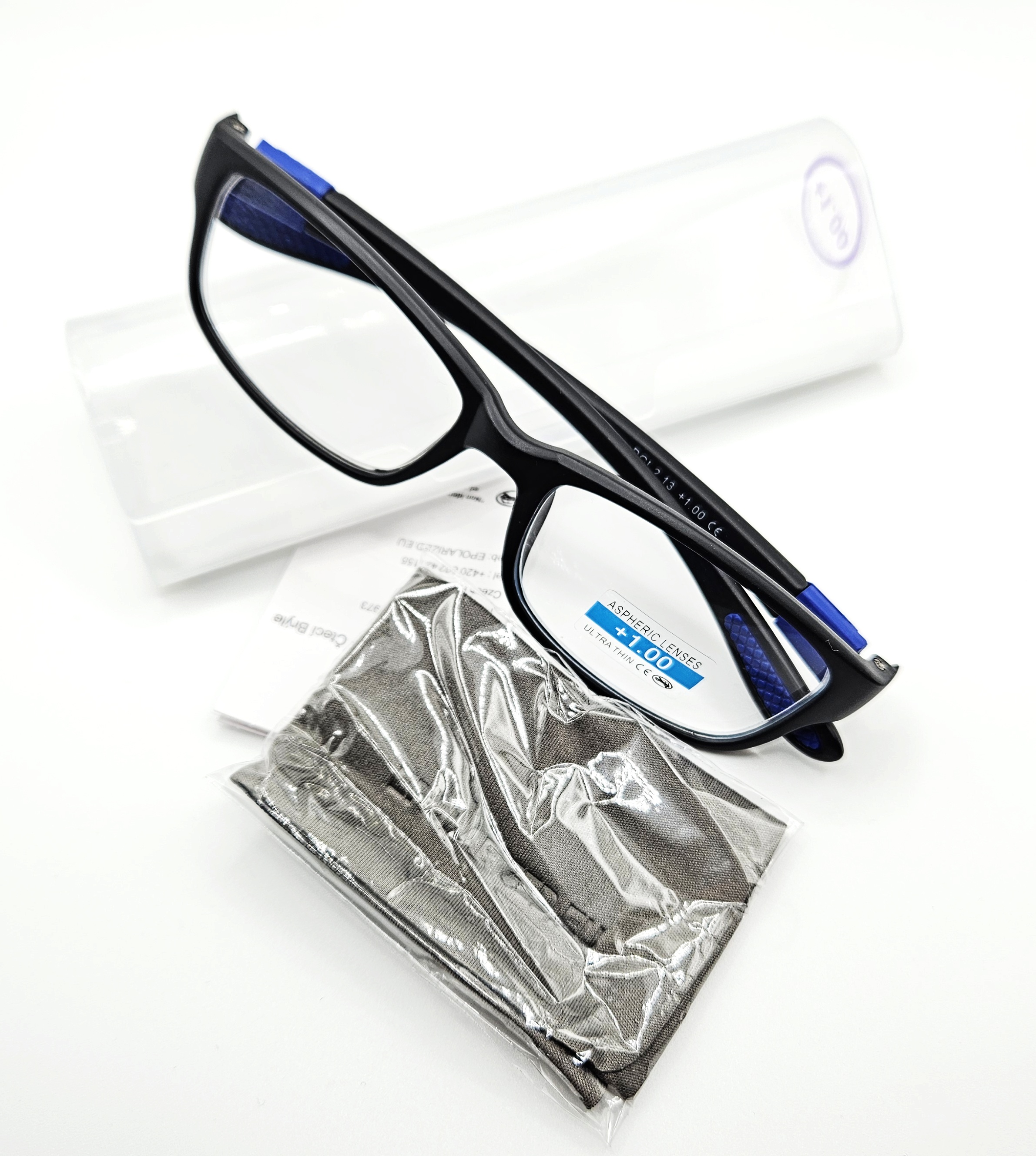 Dioptrické brýle QiiM RGL 2.13 na čtení PLUSKOVÉ, dioptrie +2,0 pouzdro a hadřík zdarma