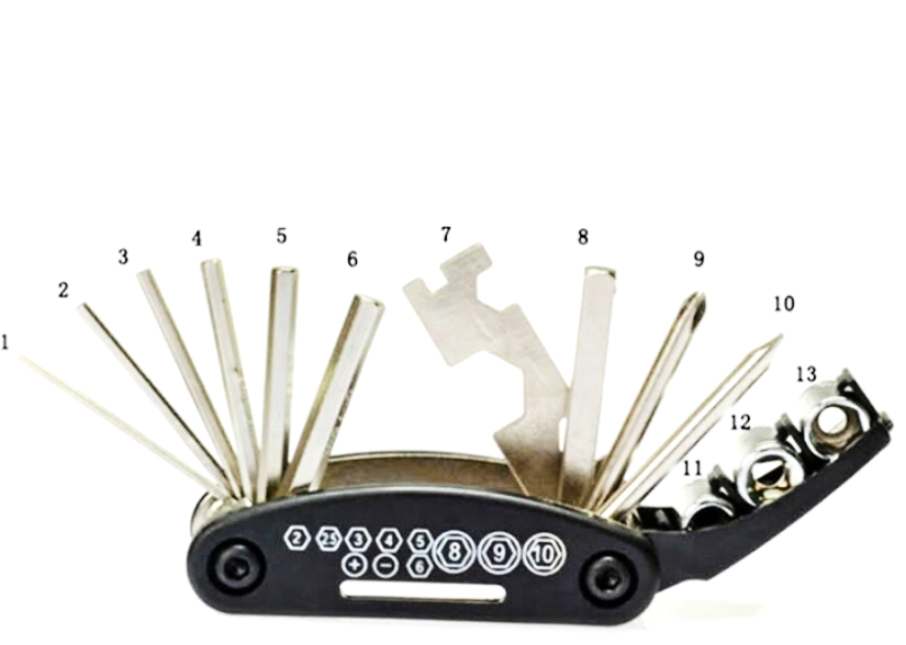 QiiM Multitool na kolo 16v1 - Sada nářadí pro cyklisty, multifunkční klíče