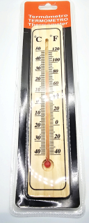 Qiim B023 Dřevěný Teploměr Venkovní/Vnitřní, -40°C až +50°C, 20 cm