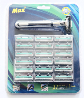 Holící strojek Nakida MAX s 37 dvoubřítými náhradními hlavicemi, unisex