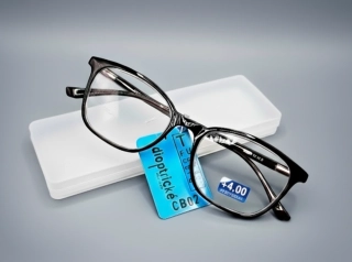 Čtecí dioptrické brýle JingGlass SLIM CB02, plastové, +4,0 dioptrie, unisex, s pouzdrem